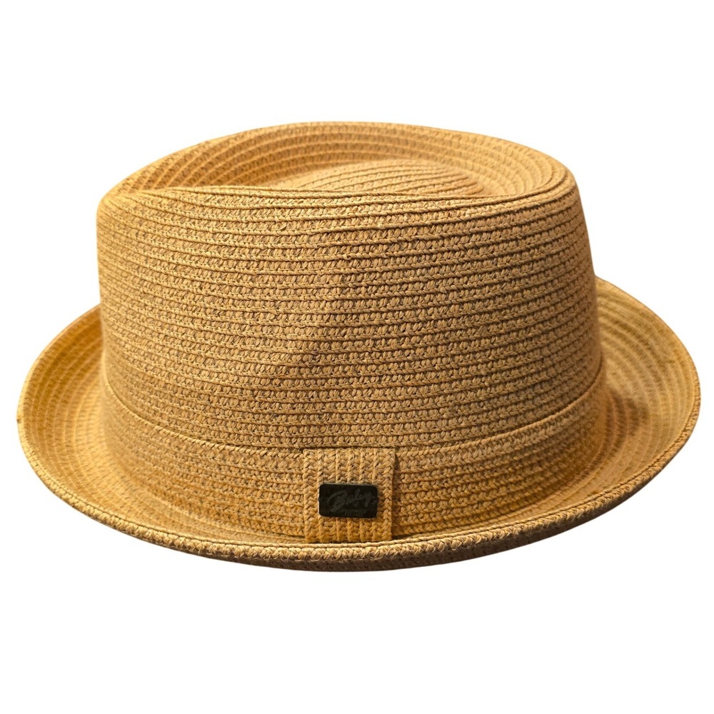Bailey of Hollywood Mens Straw Fedora Hat Tan Woven Summer Sun Hat